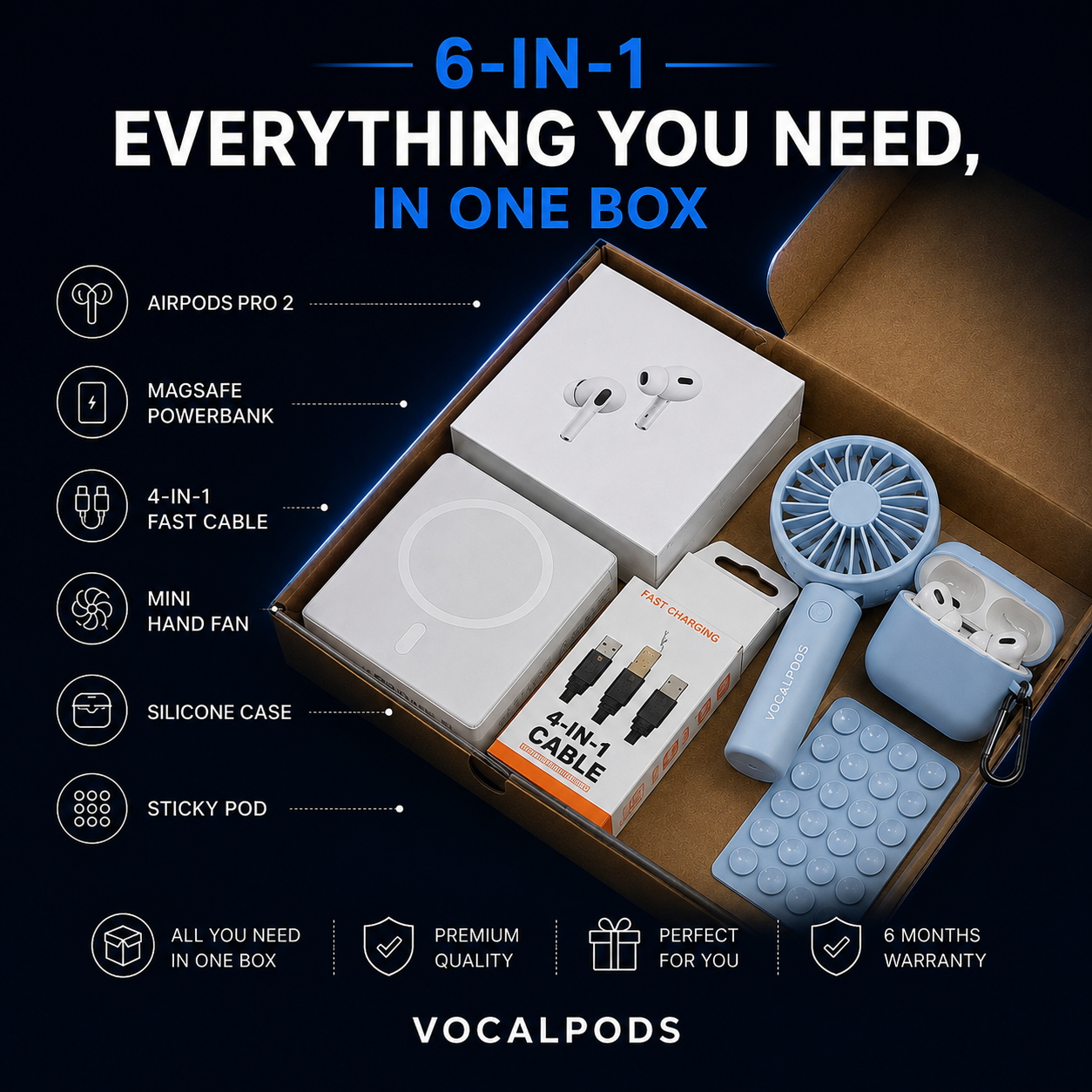 AirPods Pro 2 Wireless Earbuds with FREE 5 Gadgets Gifts Combo 🎁