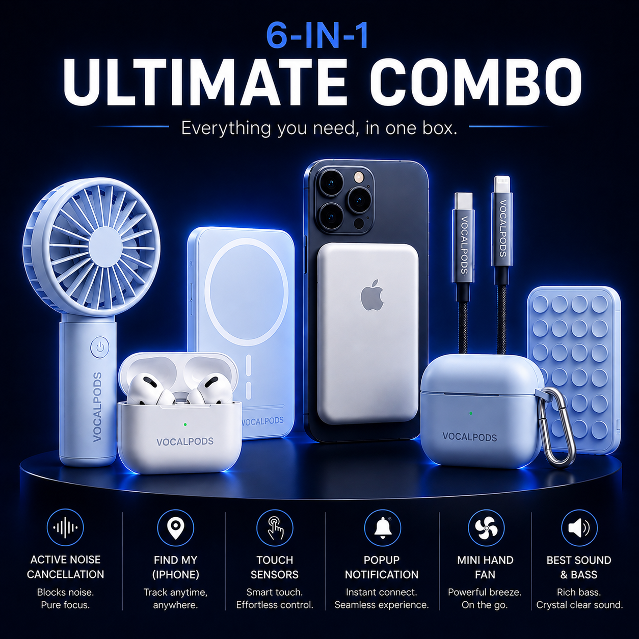 AirPods Pro 2 Wireless Earbuds with FREE 5 Gadgets Gifts Combo 🎁