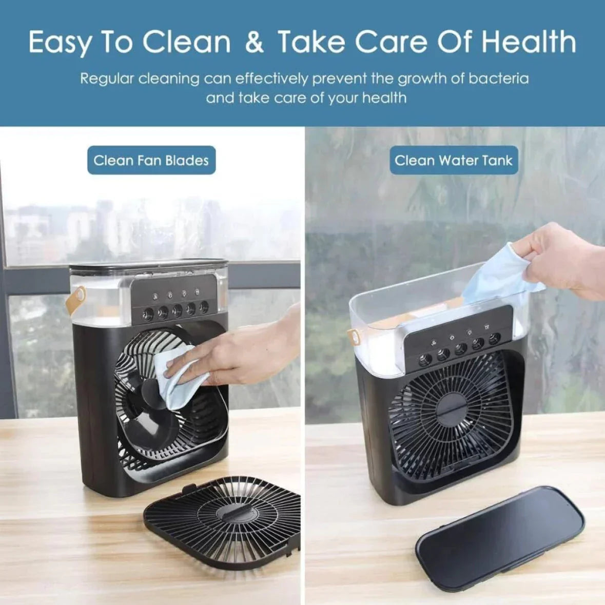 Portable AC Mini Cooler Fan With Free Airpods ❄️ Fire Bass