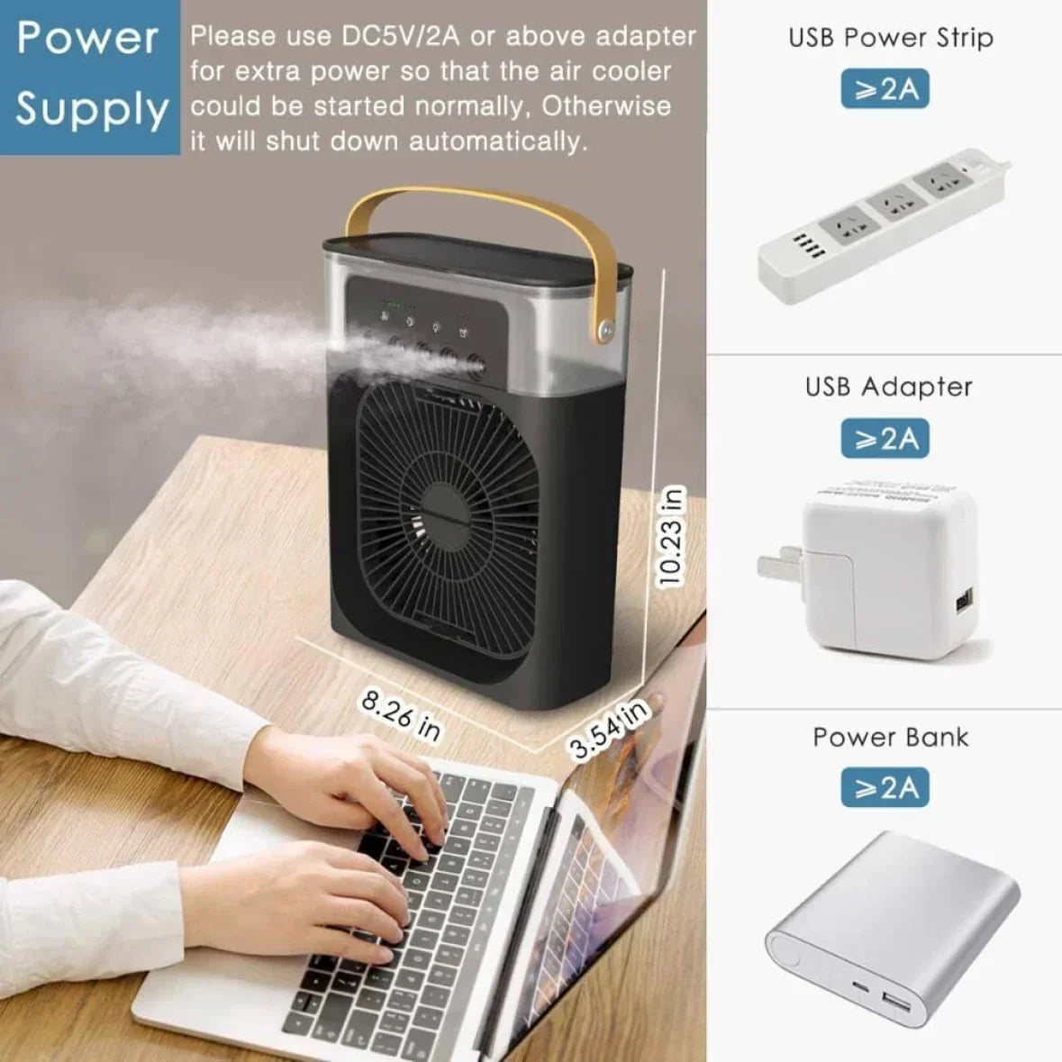 Portable AC Mini Cooler Fan With Free Airpods ❄️ Fire Bass